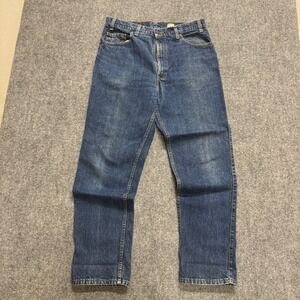 VINTAGE Levis 540 Relaxed 36x32 Dark Washed Denim Jeans Men's Orange Tab 90s